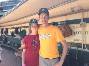 Cole and Robert in the A's Dugout